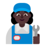Woman Mechanic: Dark Skin Tone Emoji 👩🏿‍🔧 image - Microsoft Classic 2D style