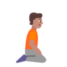 Person Kneeling Facing Right: Medium Skin Tone Emoji 🧎🏽‍➡️ image - Microsoft Classic 2D style