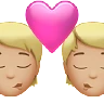 Kiss: Medium-Light Skin Tone Emoji 💏🏼 image - Apple style