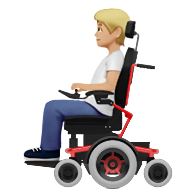 Person In Motorized Wheelchair: Medium-Light Skin Tone