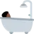Person Taking Bath: Dark Skin Tone