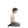 Person Kneeling Facing Right: Light Skin Tone Emoji 🧎🏻‍➡️ image - Apple style