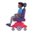 Man In Motorized Wheelchair: Medium-Dark Skin Tone