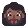 Woman: Medium-Dark Skin Tone, Beard Emoji 🧔🏾‍♀️ image - Microsoft Classic 2D style