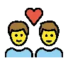 Couple With Heart: Man, Man Emoji 👨‍❤️‍👨 image - OpenMoji style