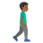 Man Walking Facing Right: Medium-Dark Skin Tone