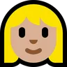 Woman: Medium-Light Skin Tone Emoji 👩🏼 image - Microsoft Windows 10 Segoe UI Emoji style