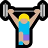 Woman Lifting Weights: Medium-Light Skin Tone Emoji 🏋🏼‍♀️ image - Microsoft Windows 10 Segoe UI Emoji style