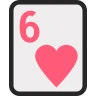 Jugando a la carta seis de corazones 🂶 image - EmojiTwo style