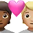 Couple With Heart: Person, Person, Medium-Dark Skin Tone, Medium-Light Skin Tone