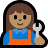 Woman Mechanic: Medium Skin Tone Emoji 👩🏽‍🔧 image - Microsoft Windows 10 Segoe UI Emoji style