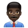 Man Office Worker: Dark Skin Tone Emoji 👨🏿‍💼 image - WhatsApp style