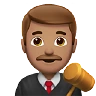 Man Judge: Medium Skin Tone Emoji 👨🏽‍⚖️ image - Apple style