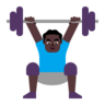Man Lifting Weights: Dark Skin Tone Emoji 🏋🏿‍♂️ image - Microsoft Classic 2D style