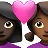 Couple With Heart: Woman, Woman, Dark Skin Tone, Medium-Dark Skin Tone
