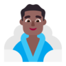 Man In Steamy Room: Medium-Dark Skin Tone Emoji 🧖🏾‍♂️ image - Microsoft Classic 2D style
