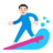 Man Surfing: Light Skin Tone