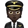 Pilot: Dark Skin Tone Emoji 🧑🏿‍✈️ image - Apple style