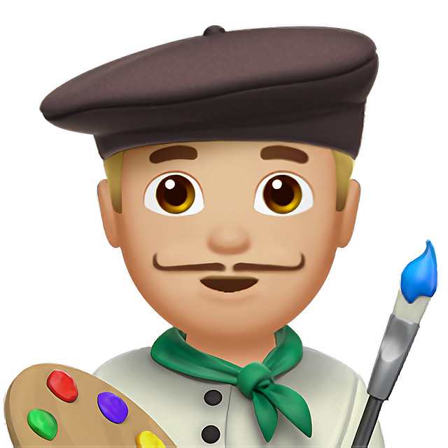 Man Artist: Medium-Light Skin Tone
