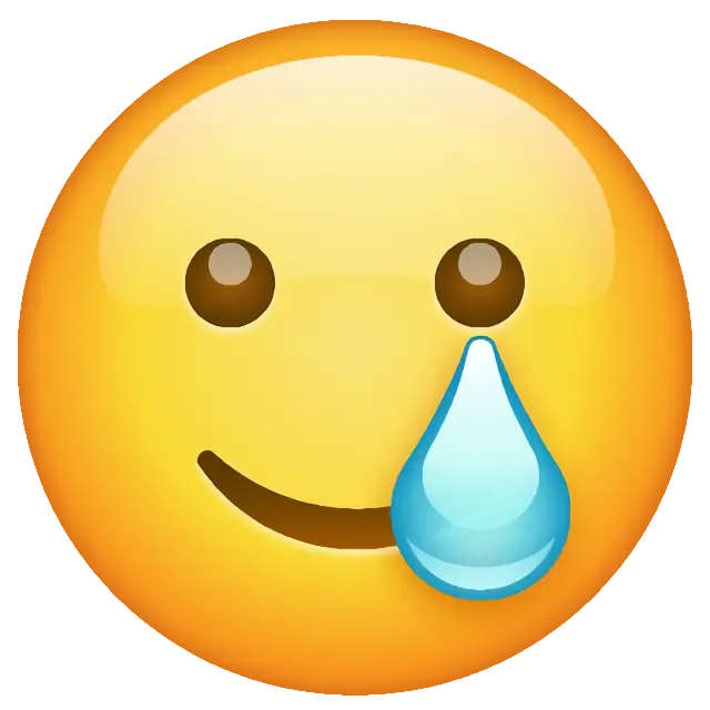 Lächelndes Gesicht mit Träne