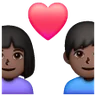 Couple With Heart: Woman, Man, Dark Skin Tone Emoji 👩🏿‍❤️‍👨🏿 image - Samsung style
