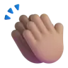 Clapping Hands: Medium Skin Tone Emoji 👏🏽 image - Microsoft 3D Fluent style