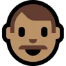 Man: Medium Skin Tone Emoji 👨🏽 image - Microsoft Windows 10 Segoe UI Emoji style