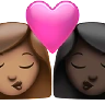 Kiss: Woman, Woman, Medium Skin Tone, Dark Skin Tone Emoji 👩🏽‍❤️‍💋‍👩🏿 image - Apple style