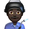 Man Factory Worker: Dark Skin Tone Emoji 👨🏿‍🏭 image - Apple style