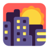 Emoji Naplemente épületek felett 🌇 image - Microsoft Classic 2D style