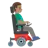 Man In Motorized Wheelchair Facing Right: Medium Skin Tone