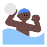 Man Playing Water Polo: Dark Skin Tone Emoji 🤽🏿‍♂️ image - Tossface style
