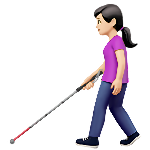 Woman With White Cane: Light Skin Tone