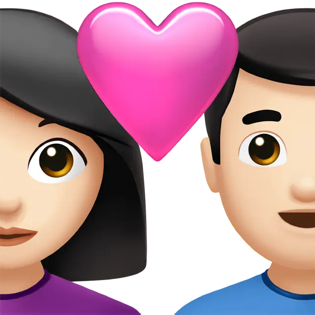 Couple With Heart: Woman, Man, Light Skin Tone