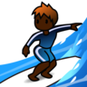 Person Surfing: Dark Skin Tone Emoji 🏄🏿 image - Emojidex style