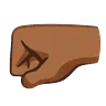 Left-Facing Fist: Medium-Dark Skin Tone Emoji 🤛🏾 image - Google Noto Color Animated style