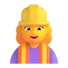 Woman Construction Worker Emoji 👷‍♀️ image - Microsoft 3D Fluent style