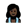 Woman In Steamy Room: Dark Skin Tone Emoji 🧖🏿‍♀️ image - OpenMoji style