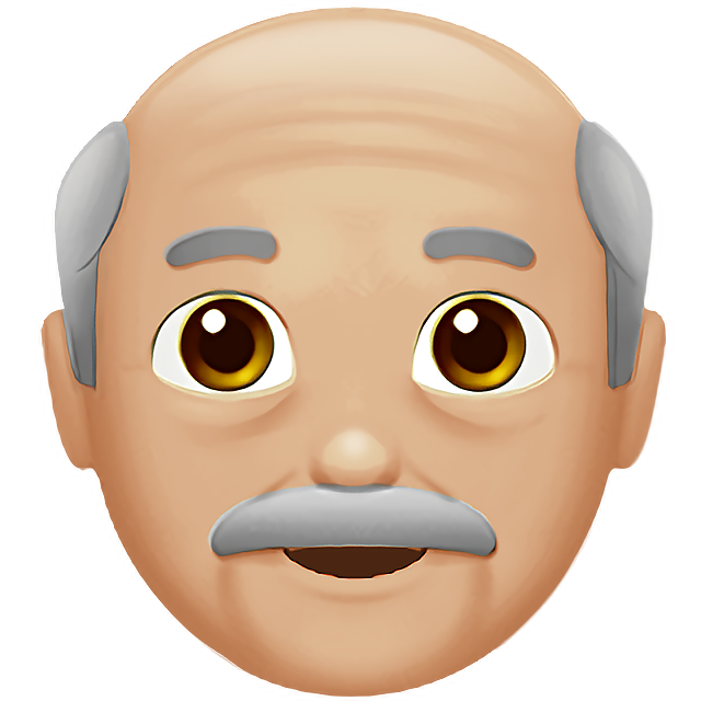 Old Man: Medium-Light Skin Tone