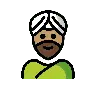 Man Wearing Turban: Medium Skin Tone Emoji 👳🏽‍♂️ image - OpenMoji style