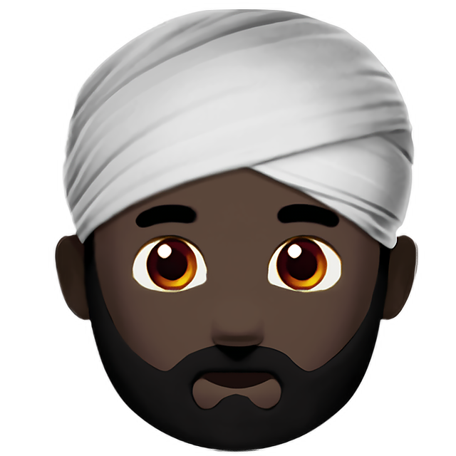 Man Wearing Turban: Dark Skin Tone
