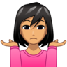Woman Shrugging: Medium Skin Tone Emoji 🤷🏽‍♀️ image - Emojidex style