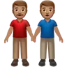 Men Holding Hands: Medium Skin Tone Emoji 👬🏽 image - Apple style