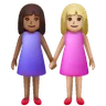 Women Holding Hands: Medium-Dark Skin Tone, Medium-Light Skin Tone Emoji 👩🏾‍🤝‍👩🏼 image - Samsung style