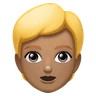 Person: Medium Skin Tone, Blond Hair Emoji 👱🏽 image - Huawei Harmony OS style