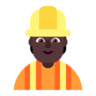 Construction Worker: Dark Skin Tone Emoji 👷🏿 image - Microsoft Classic 2D style