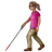 Woman With White Cane: Medium Skin Tone