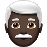 Man: Dark Skin Tone, White Hair Emoji 👨🏿‍🦳 image - Apple style