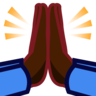 Folded Hands: Dark Skin Tone Emoji 🙏🏿 image - Emojidex style