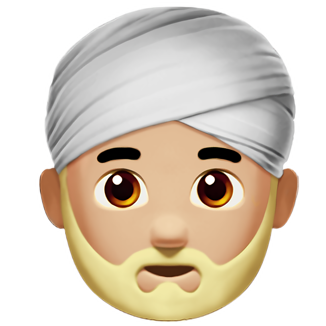 Man Wearing Turban: Medium-Light Skin Tone